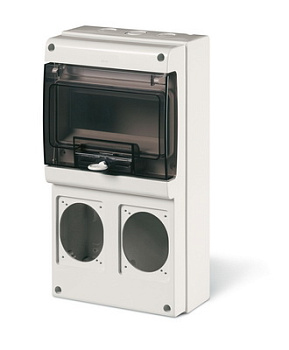 Корпус на 8 модулей и 2 поста с основанием 70х87 мм. Тип M340 DKC