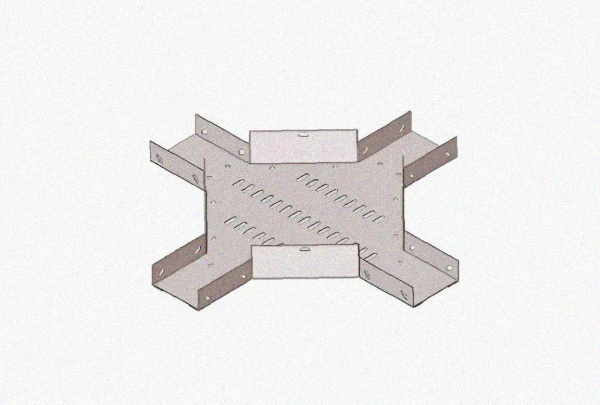 Лоток крестообразный замковый глухой КМЗГ 300х100 УХЛ1, горячее цинкование, S1,5