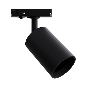 16-72 Светильник трековый, однофазный, под лампу, 230В/50Гц, GU10, max 15Вт, IP20, Φ56х85х136мм, черный, пластик, с адаптером, лампа в комплект не вхо
