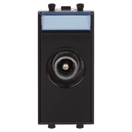 Розетка TV проходная модульная, "Avanti", "Черный квадрат", 1 модуль DKC