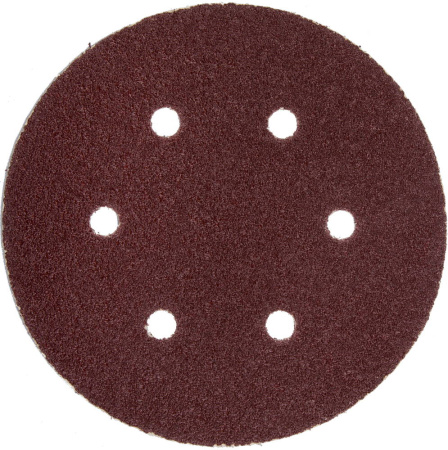Круг шлифовальный "Мастер" универсальный, из абразивной бумаги на велкро основе, 6 отверстий, Р80, 150мм, 5шт ЗУБР
