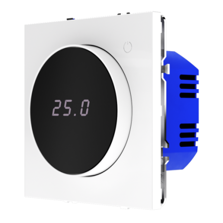 Терморегулятор электронный Voltum S70 с индикацией и датчиком, для теплого пола, (белый глянцевый)