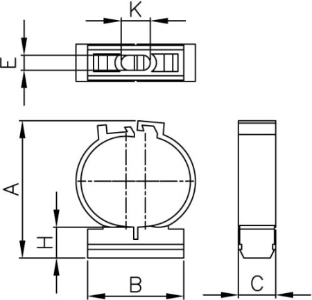 Держатель двухкомпонентный, д.16мм R DKC