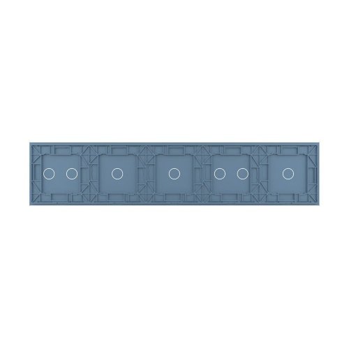 Панель для пяти сенсорных выключателей, 7 клавиш (1+2+1+1+2), цвет синий, стекло Livolo фото 4