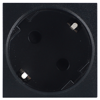 Donel Розетка 2К+З нем.ст., 45 гр., с з/ш, черн. матовая (45х45мм), соединительный адаптер, серия (тип) DF6