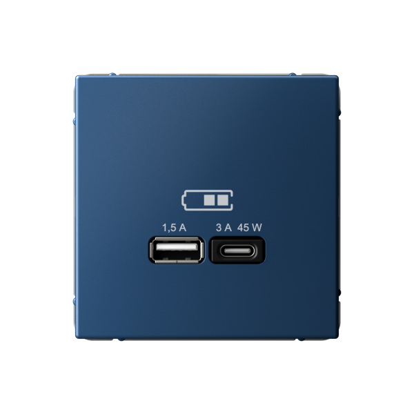 ARTGALLERY USB РОЗЕТКА A + тип-C 45Вт высокоскор.заряд. QC, PD, механизм, АКВАМАРИН Systeme Electric