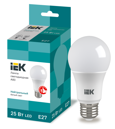 Лампа светодиодная A80 шар 25Вт 230В 4000К E27 IEK
