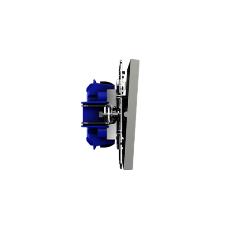 Выключатель встраиваемый Voltum S70 одноклавишный с подсветкой 10А, (сталь)