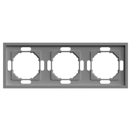 Рамка STEKKER, PFR00-5003-10 3-местная, серия Эмили, платиново-серый, soft touch