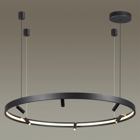 Подвесной св-к с ПДУ IP20 LED 63W+37W 2656Лм 3000-6000K металл/черн с золотом FONDA ODEON LIGHT