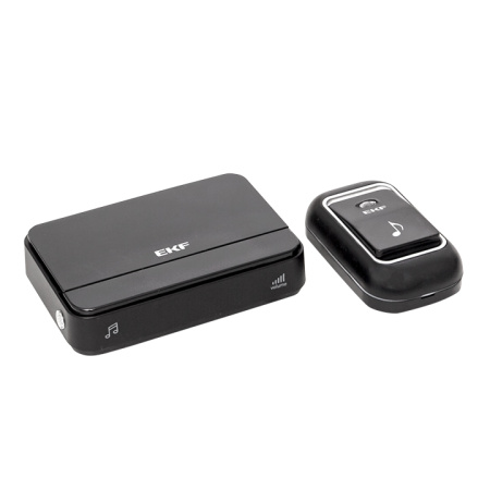 Звонок беспр, на батарейках Classic (2х1,5В АА, черный, 51 мелод, с индик, 4 ур)  EKF