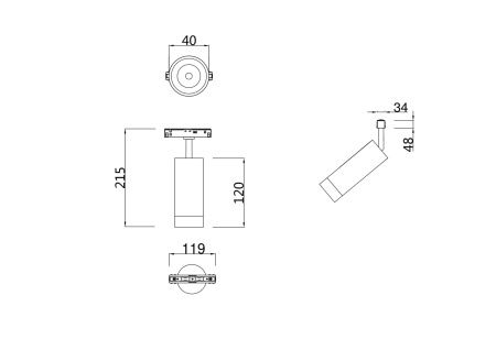 Светильник трековый 7Вт 4000K Матовое Золото IP20 Focus LED TR019-2-7W4K-MG Technical