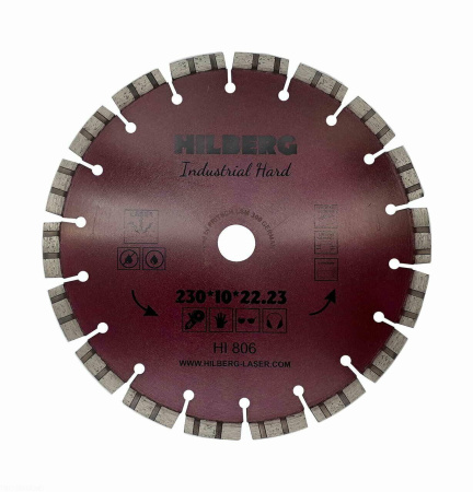 Диск алмазный отрезной 230*22.23 Industrial Hard HI806 Hilberg