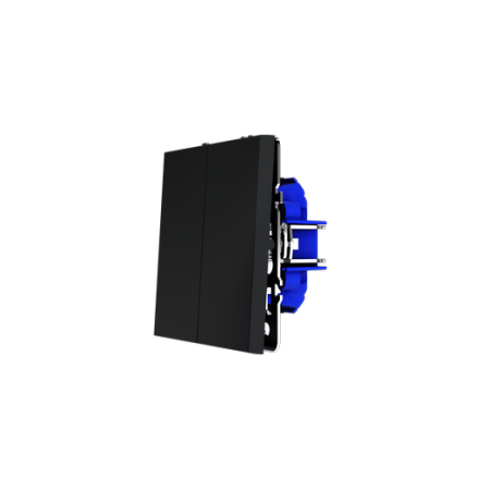 Проходной переключатель встраиваемый Voltum S70 двухклавишный 10А, (графит)