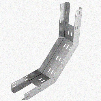 Лоток перфорированный КП 500х80-90 УХЛ1 для поворота трассы вверх на 90, оцинкованный лист, S1,5