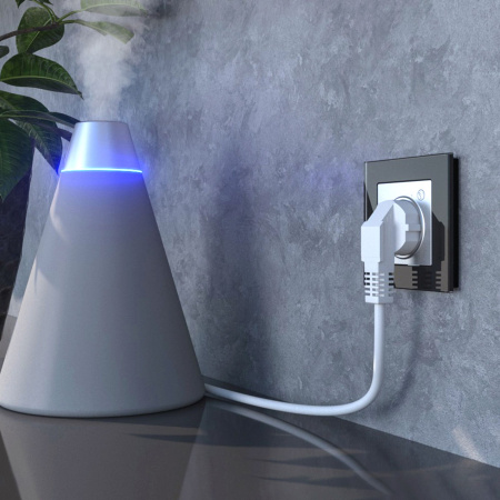 Умная встраиваемая розетка с заземлением с защитными шторками алюминий СУ IP20 Werkel