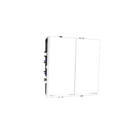 Выключатель встраиваемый Voltum S70 двухклавишный с подсветкой 10А, (белый матовый)