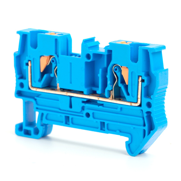 Зажим пружинный, 3-проводной проходной ЗНИ - 4, JXB PT 4 TW, синий LD573-2-40 STEKKER