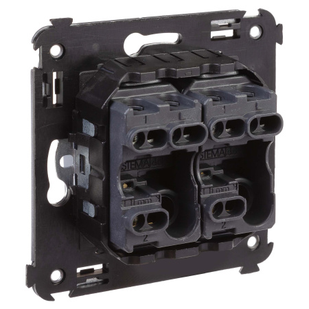 Переключатель двухклавишный в стену, "Avanti", "Закаленная сталь" DKC