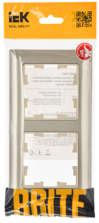 BRITE Рамка 2-мест. РУ-2-Бр беж./шамп. IEK