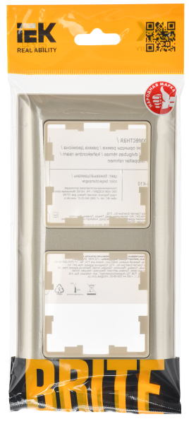 BRITE Рамка 2-мест. РУ-2-Бр беж./шамп. IEK