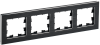BRITE Рамка 4-мест. РУ-4-1-БрЧ металл черн. IEK