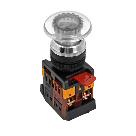 Кнопка AELA-22 белая с подсветкой NO+NC 380В Грибок PROxima EKF