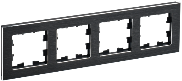 BRITE Рамка 4-мест. РУ-4-1-БрЧ металл черн. IEK