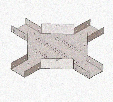 Лоток крестообразный перфорированный КМ 300х80 УХЛ1, горячее цинкование, S1,5