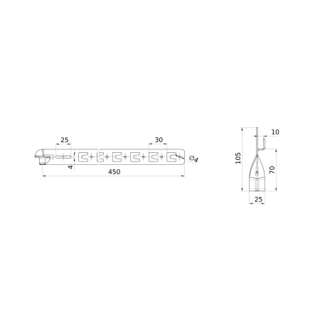 Скрученный держатель под черепицу, 450 мм DKC