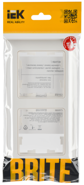 BRITE Рамка 2-мест. РУ-2-Бр бел./бел. IEK