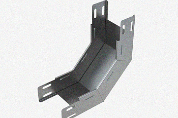Лоток замковый глухой КПЗГ 150х80-90 УХЛ1 для поворота трассы вверх на 90, горячее цинкование, S1,5