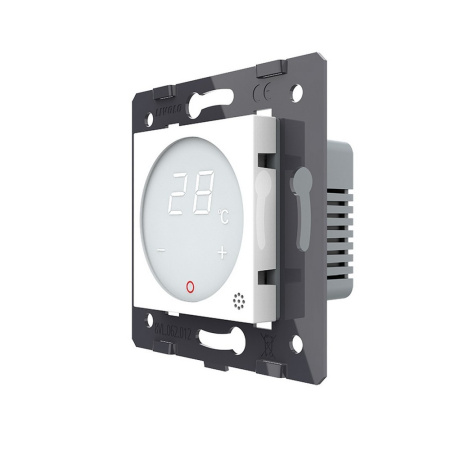 Терморегулятор пола 16А, сенсорное управление, датчик воздуха, Белый (механизм) Livolo