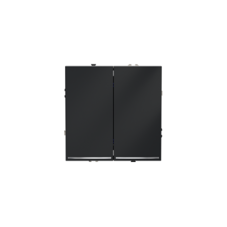 Проходной переключатель встраиваемый Voltum S70 двухклавишный с подсветкой 10А, (графит)