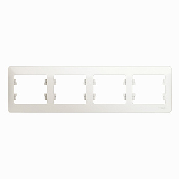 GLOSSA  Рамка горизонтальная 4-м . перламутр IP20 Schneider Electric