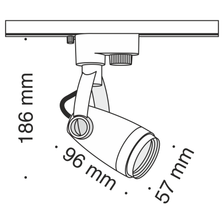 Светильник трековый 1*GU10 50Вт Черный IP20 Celo TR001-1-GU10-B Technical