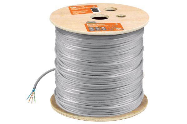 Кабель витая пара F/UTP Cat 6 4х2х23AWG (305м) solid, ПВХ, серый TDM