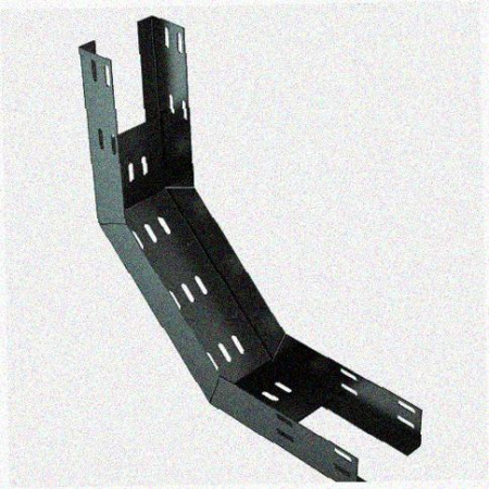 Лоток перфорированный КП 400х65-90 УХЛ1 для поворота трассы вверх на 90, горячее цинкование, S1,5