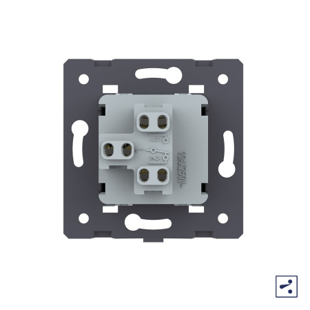 Одноклавишный проходной механический выключатель, цвет розовый (механизм) Livolo