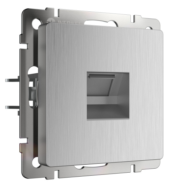 Встраиваемые механизмы Розетка . RJ45 . cеребряный рифленый IP20 Werkel Встраиваемые механизмы Розетка . RJ45 . cеребряный рифленый IP20 Werkel