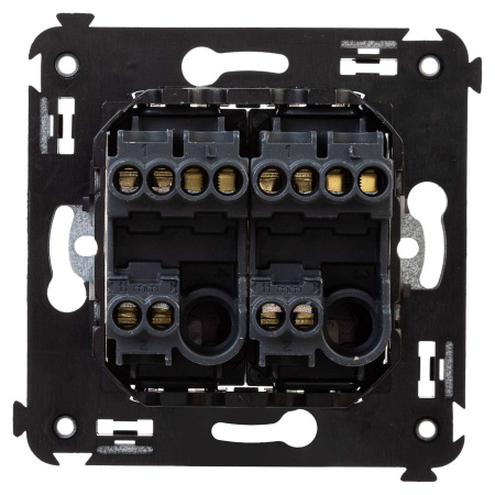 Переключатель двухклавишный в стену, "Avanti", "Черный матовый" DKC