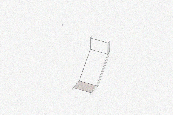 Крышка лотка КЛП 250х100-90 УХЛ1 для поворота трассы вверх на 90, оцинкованный лист S1,5