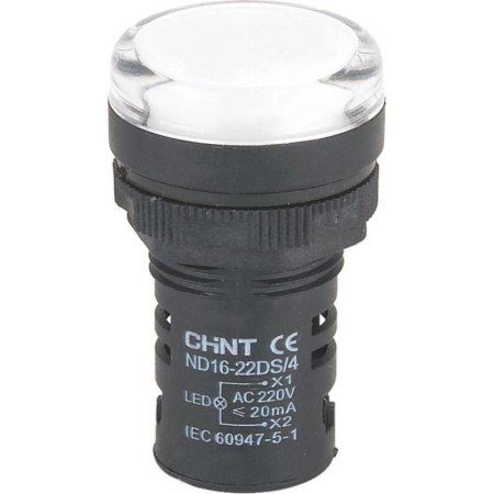 Индикатор ND16-22DS/2 белый АС/DC24В (R) CHINT