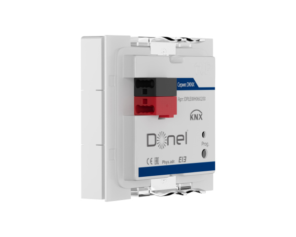 Donel сенсорный кнопочный модуль KNX, 3 группы, 55 мм, встроенный датчик температуры, функции KNX, белый, Cерия DKNX