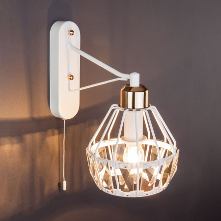 Бра с хрусталем 1*E14 60Вт белый IP20 Lord (70075/1 белый) Eurosvet