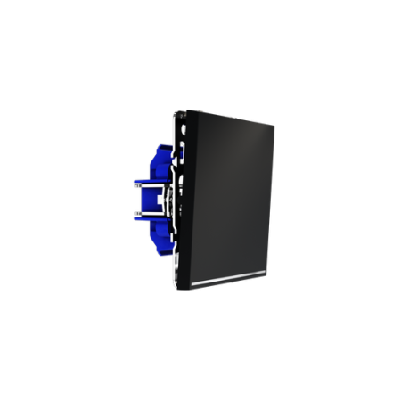 Выключатель встраиваемый Voltum S70 одноклавишный с подсветкой 10А, (черный матовый)