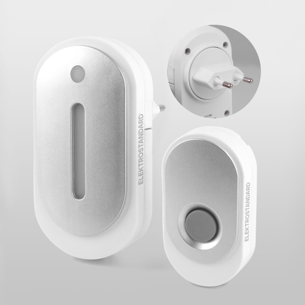 Звонок беспроводной 36M белый, серебряный IP20 (a056382) Elektrostandard