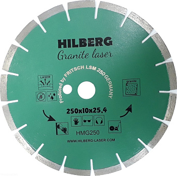 Диск алмазный отрезной 250*32/25,4*10 Гранит Лазер HMG250 Hilberg