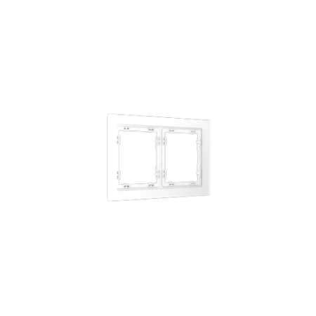 Рамка стеклянная Voltum S70 на 2 поста, (белый, матовый, стекло)