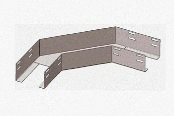 Лоток угловой замковый перфорированный КГЗ 500х80-90 УХЛ1 поворот на 90, горячее цинкование, S1,5